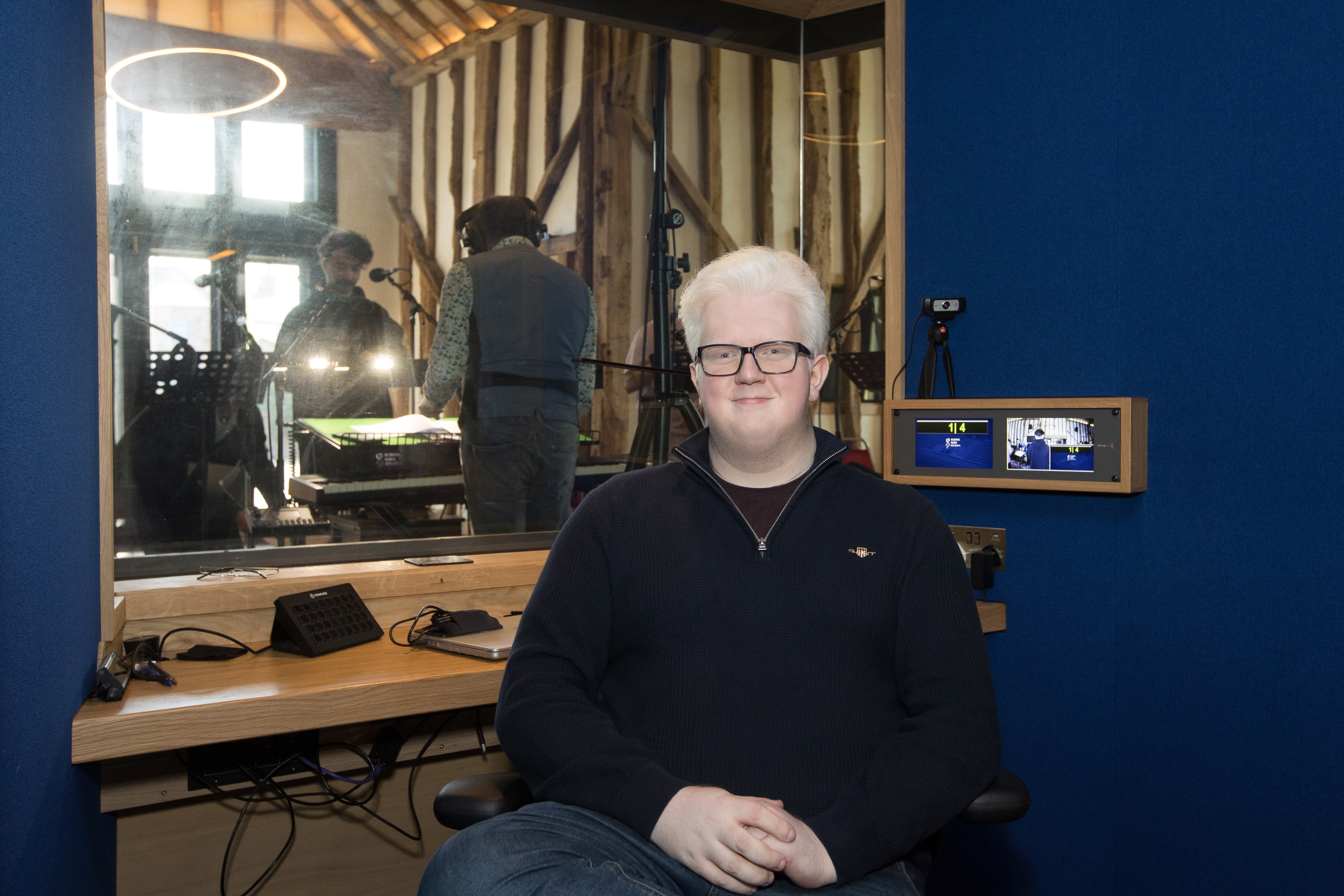Picture of Josh Quinlan in a recording studio